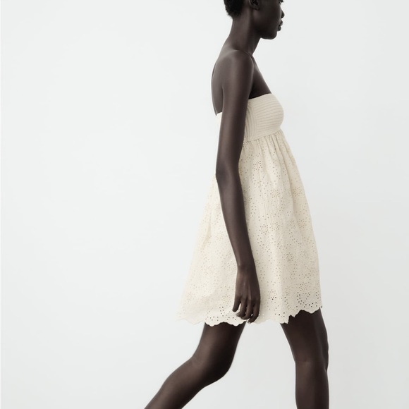 ZARA COMBINATION EMBROIDERED KNIT DRESS - Picture 3 of 12